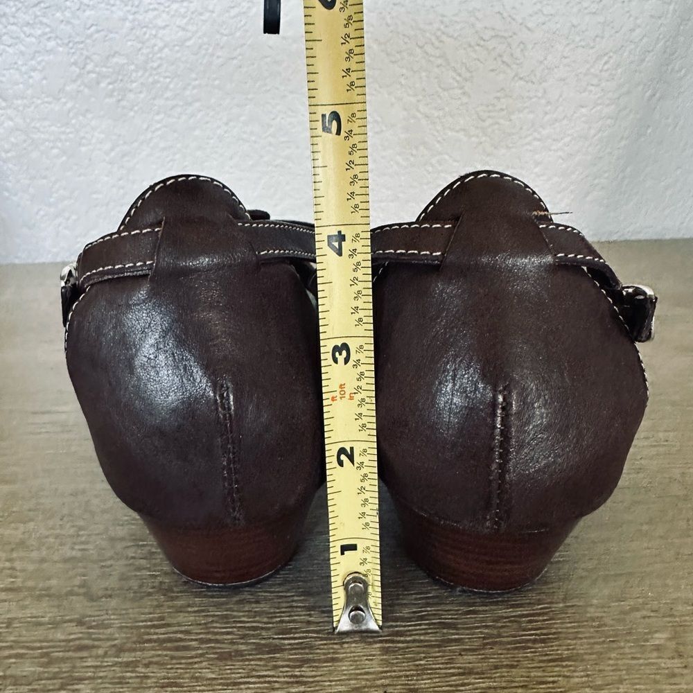 Brighton Brown Leather Silver Ladder Wedge Sandals 10 - Picture 6 of 10